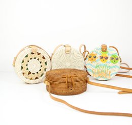 Pulau - sac Bali Kid Bali - petit sac de rotin rond pour enfants 15 cm