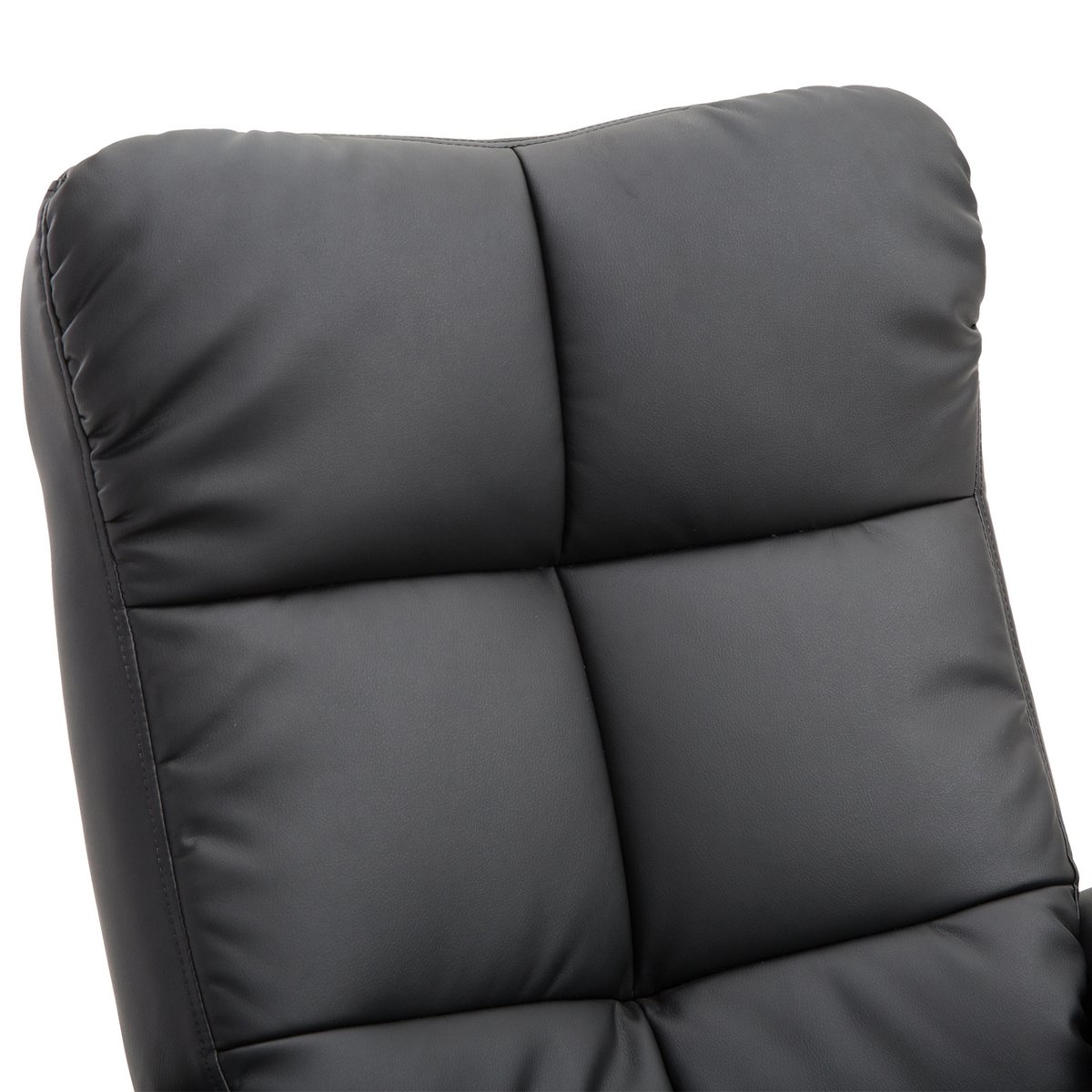 Relaxation chair with stool, 360° rotating TV chair with reclining function, reading chair for bedroom, living room, faux leather, brown