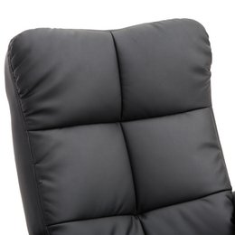 Relaxation chair with stool, 360° rotating TV chair with reclining function, reading chair for bedroom, living room, faux leather, brown