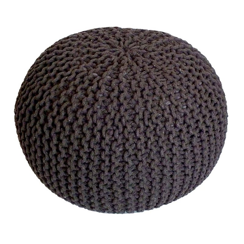 Pouf Ø 55 H 37 H 37 Strickhocker Sitzpouf Bodenkissen nachhaltig