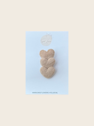 Hårspænde Ruskindshjerter - Beige