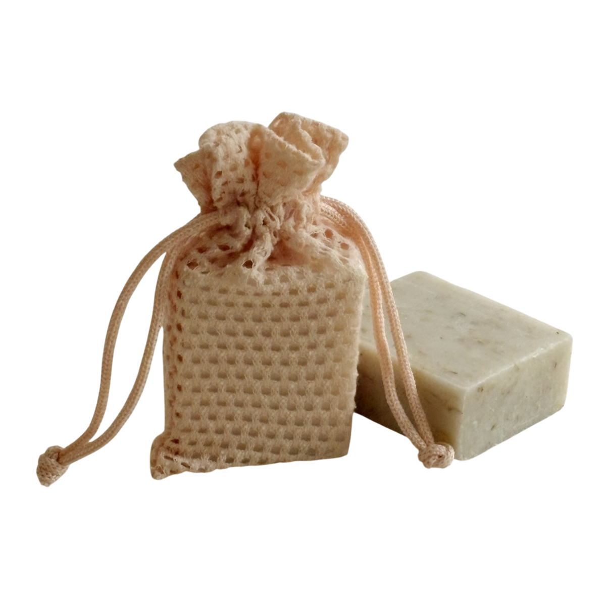 Gauze straight tie bag 12.5x8cm blush