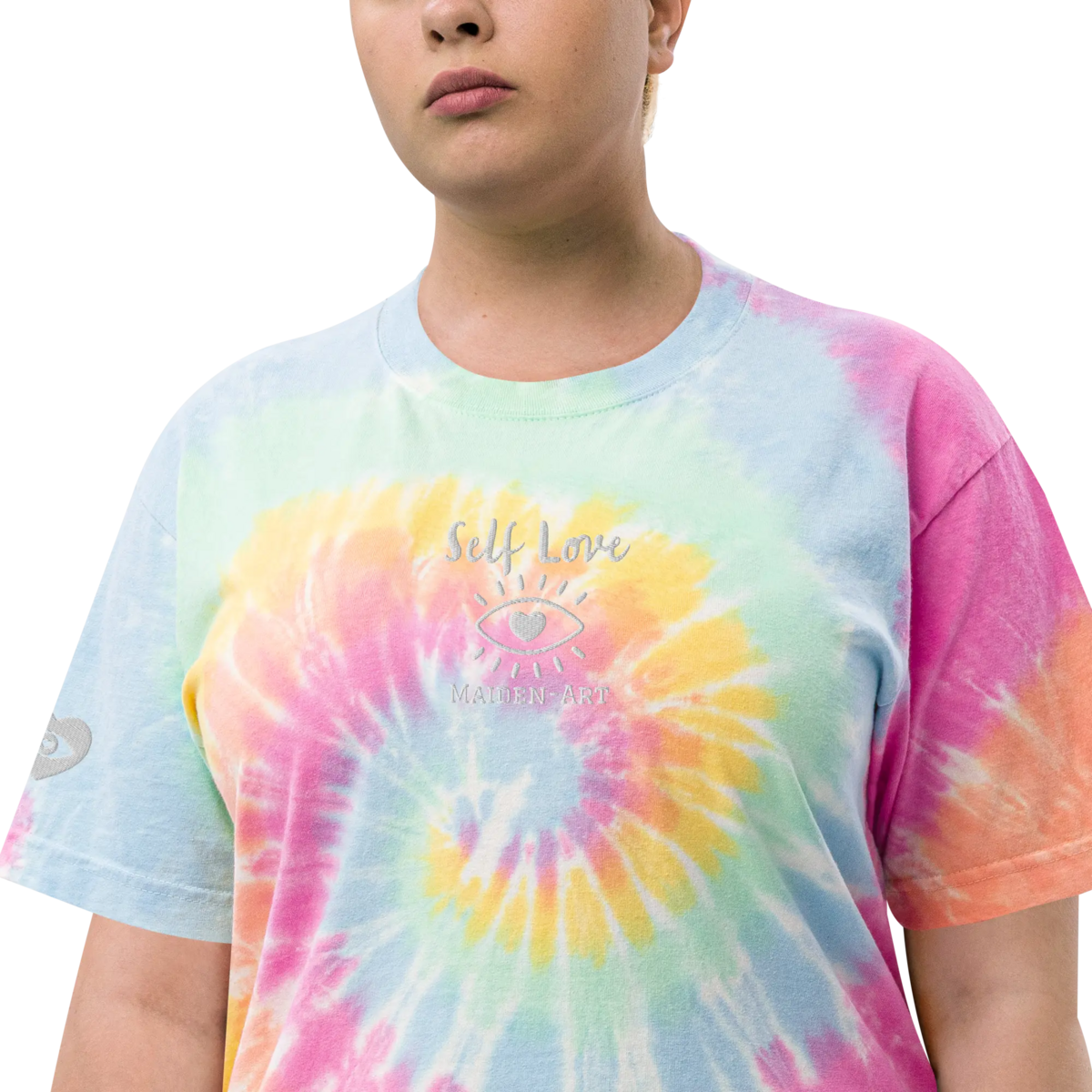 Camiseta oversize con estampado tie-dye