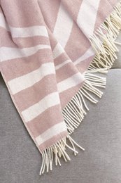 Wool blanket / cuddly blanket bold rosestone