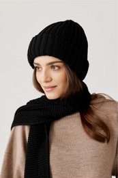 SOPHIE hat - 100% merinould - sort