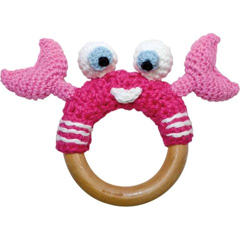 Gehaakte knuffelkrab PINCER in roze