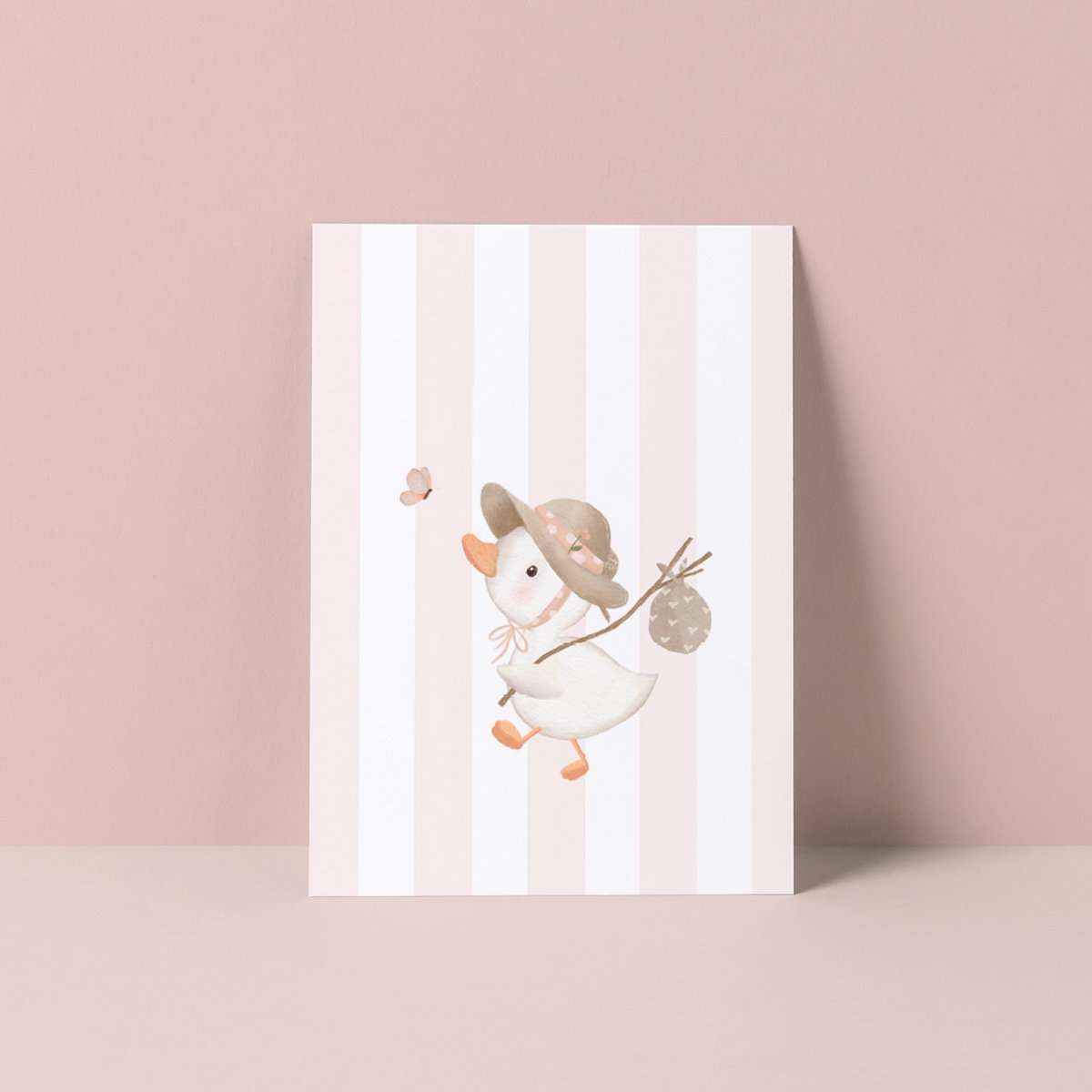 Postkarte Entlein mit Rucksack (Mädchen)
