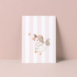 Postkort duckling med rygsæk (pige)