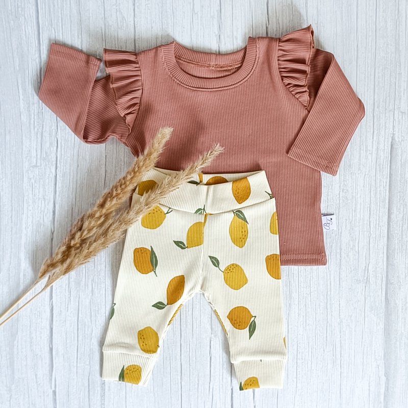 Manchet Legging Rib Jersey Citroner