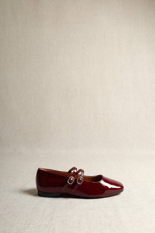 CANDY RED CHERRY – Mary-Jane-Ballerinas mit Doppelriemen