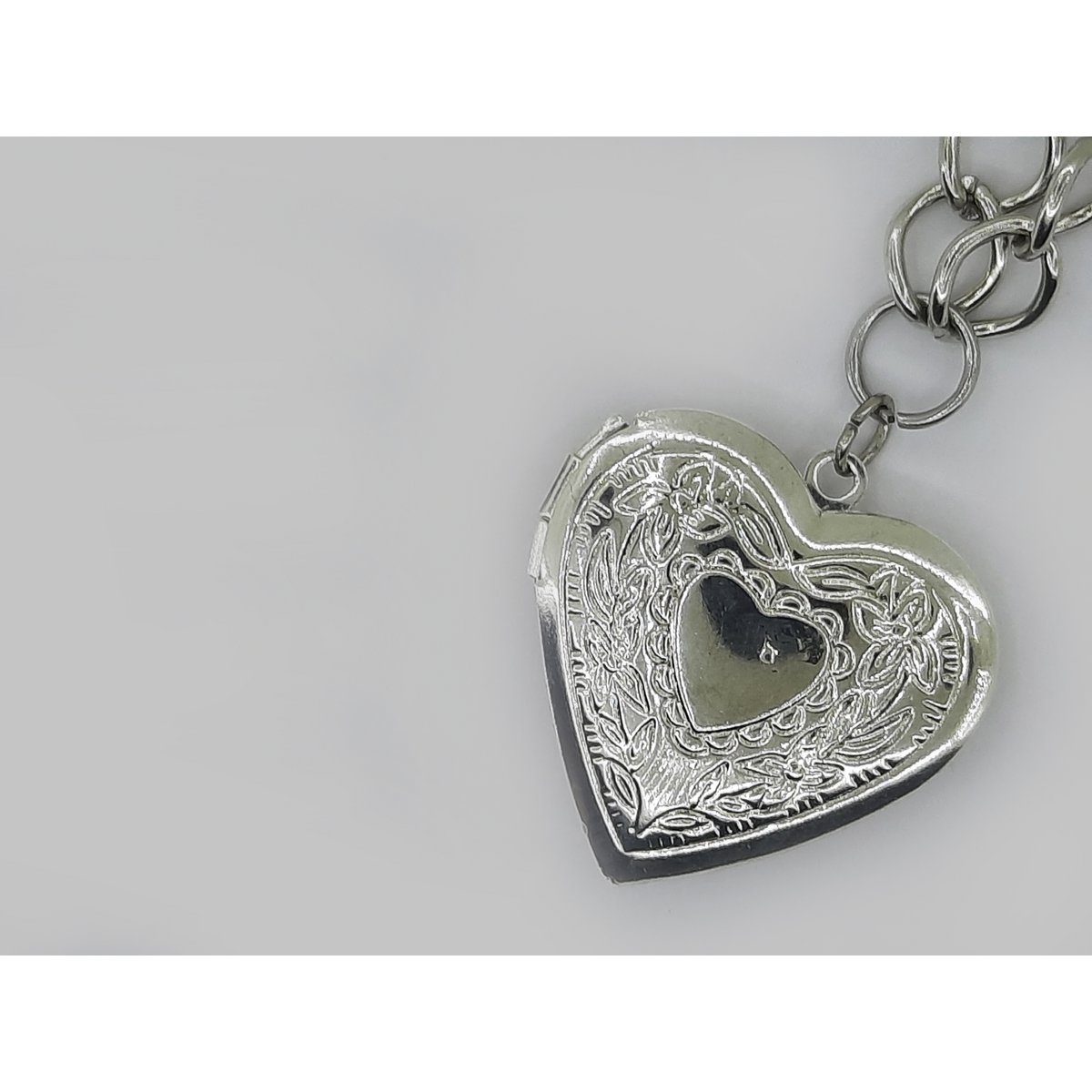 #112 Vintage medaillon parel ketting met labradoriet edelsteen