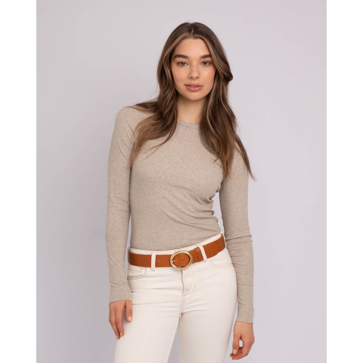 AUF BESTELLUNG Calvin | Vintage Ledergürtel mit runder Schnalle
