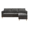 Firenze Sofa - Dark Grey, Polyester/Foam/Rubberwood, 219x151x80 cm