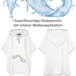 Poncho da bagno arcobaleno, bianco
