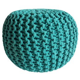 Knitted stool pouf Ø 45 H 30 cm cm seat pouf knitted floor cushion