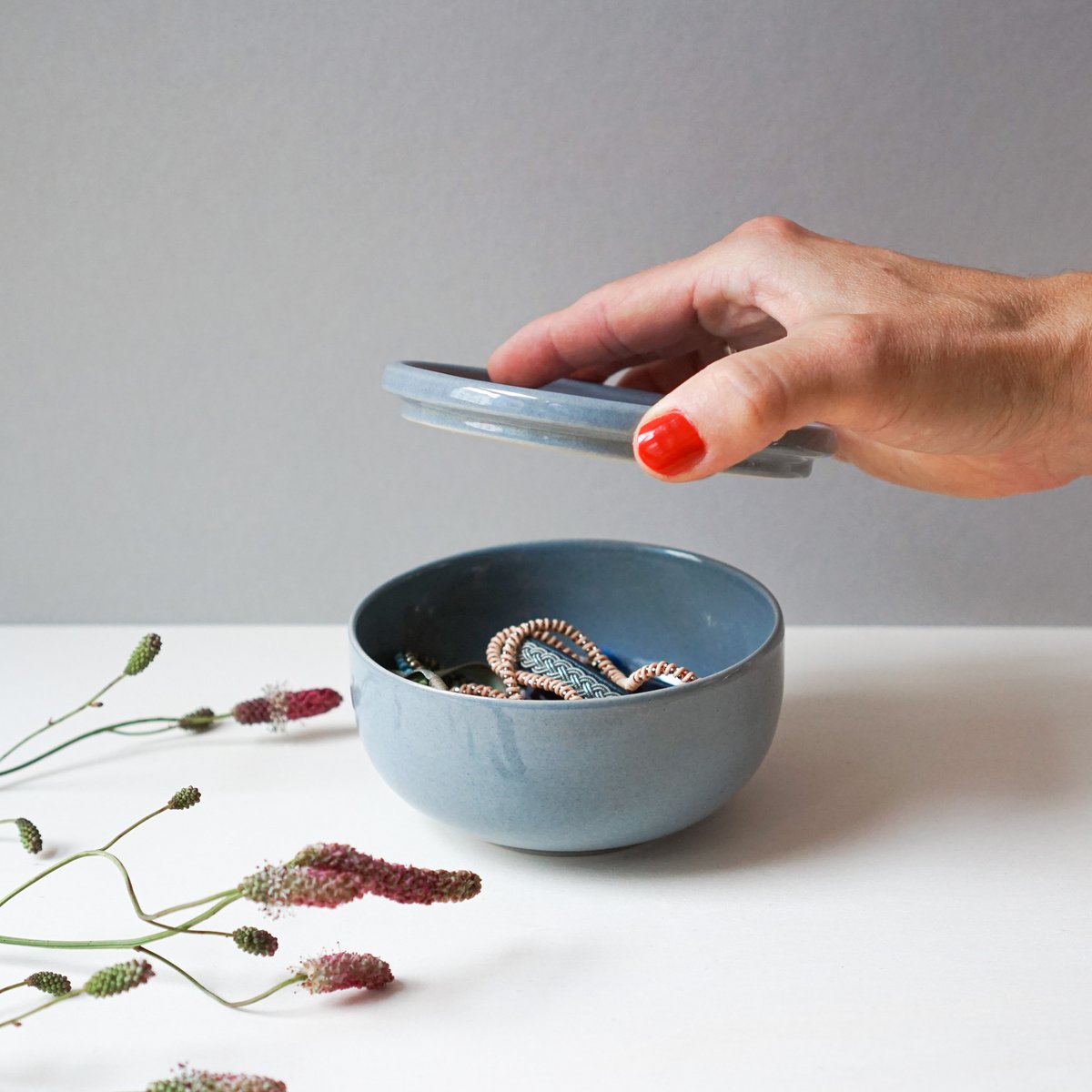 Mini Hollyhock bowl - fjord blue - 150 ml