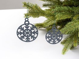 Décorations de sapin de Noël SNOWFLAKE rond