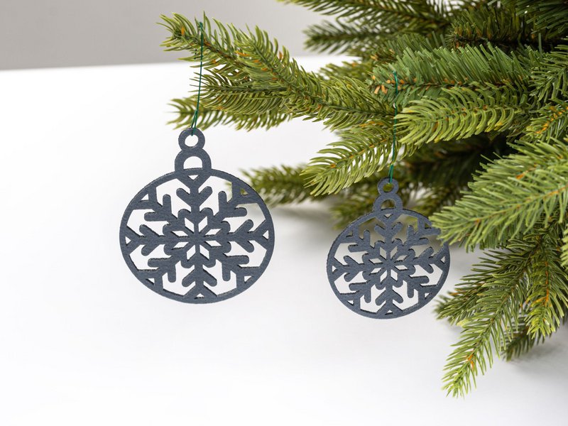Décorations de sapin de Noël SNOWFLAKE rond