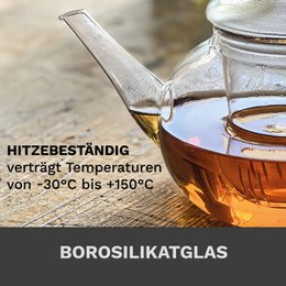 Creano Glasteekanne 1,2l mit Sieb & Deckel