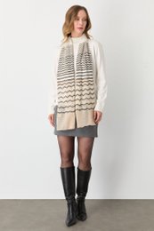 Cybele Shawl Ecru-Beige-Black