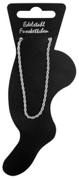 "Kordula", accent stainless steel cord anklet, silver-colored, 19 + 5 cm