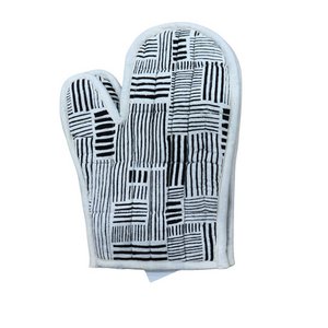 Handschuhe Baumwolle - Schwarze Streifen - 2 Set von 2