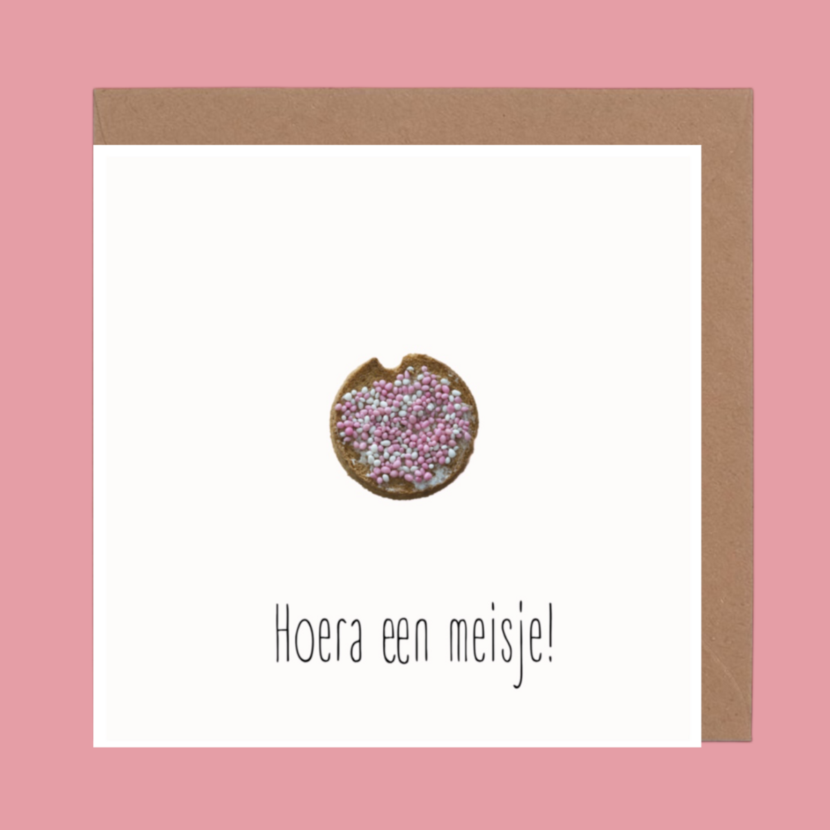 Greeting card photo hurray a girl