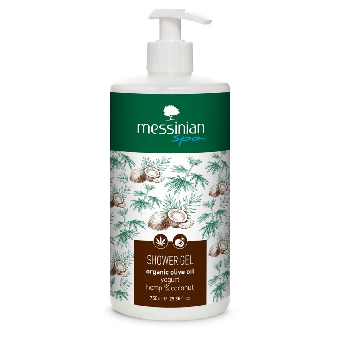 Joghurt-Hanf-Kokos-Familien-Duschgel Messinian Spa