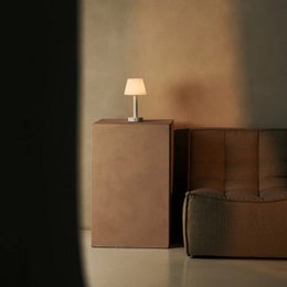 Zoë Witte Houten Oplaadbare Tafellamp