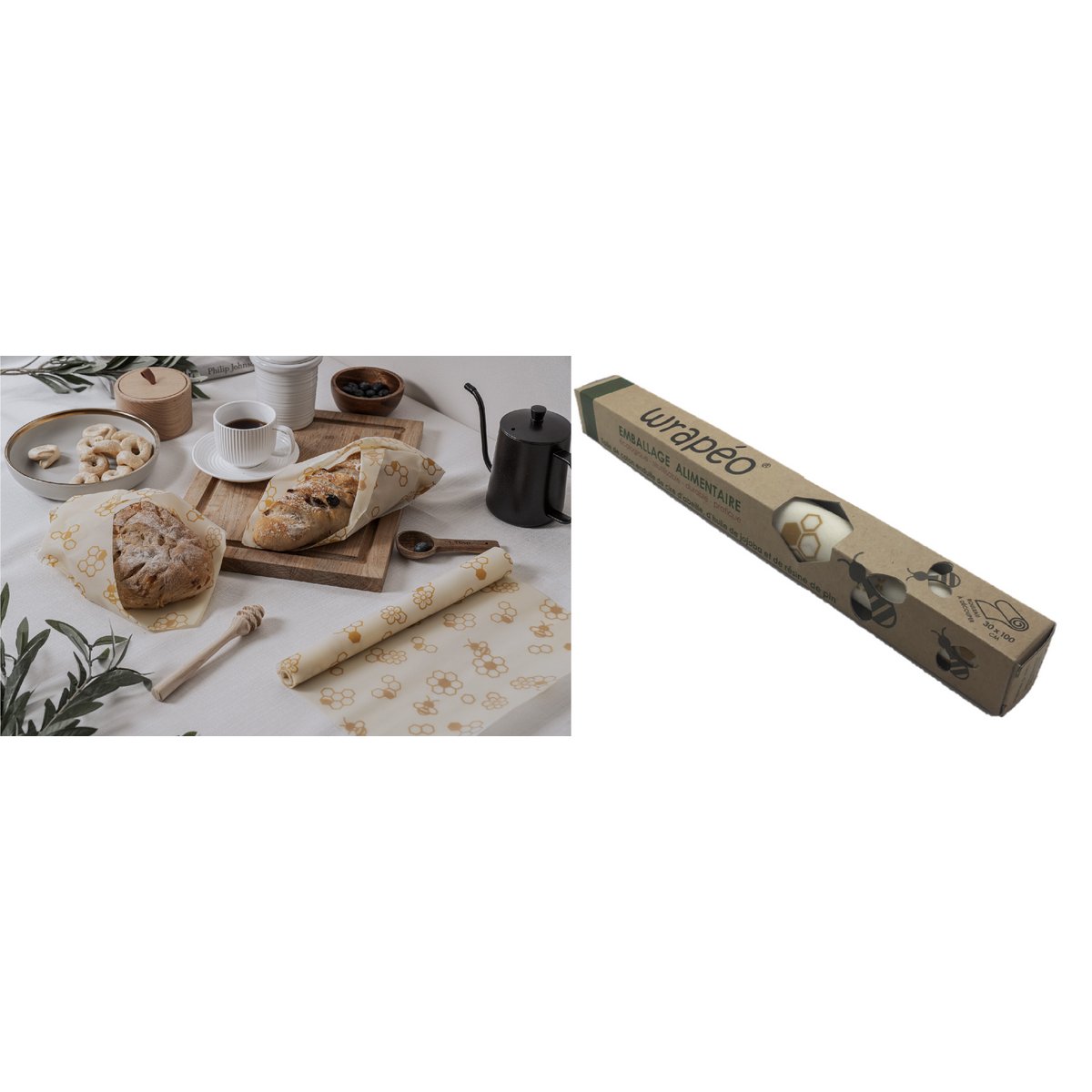 wrapéo cera de abejas - rollo de corte - 30x100 cm