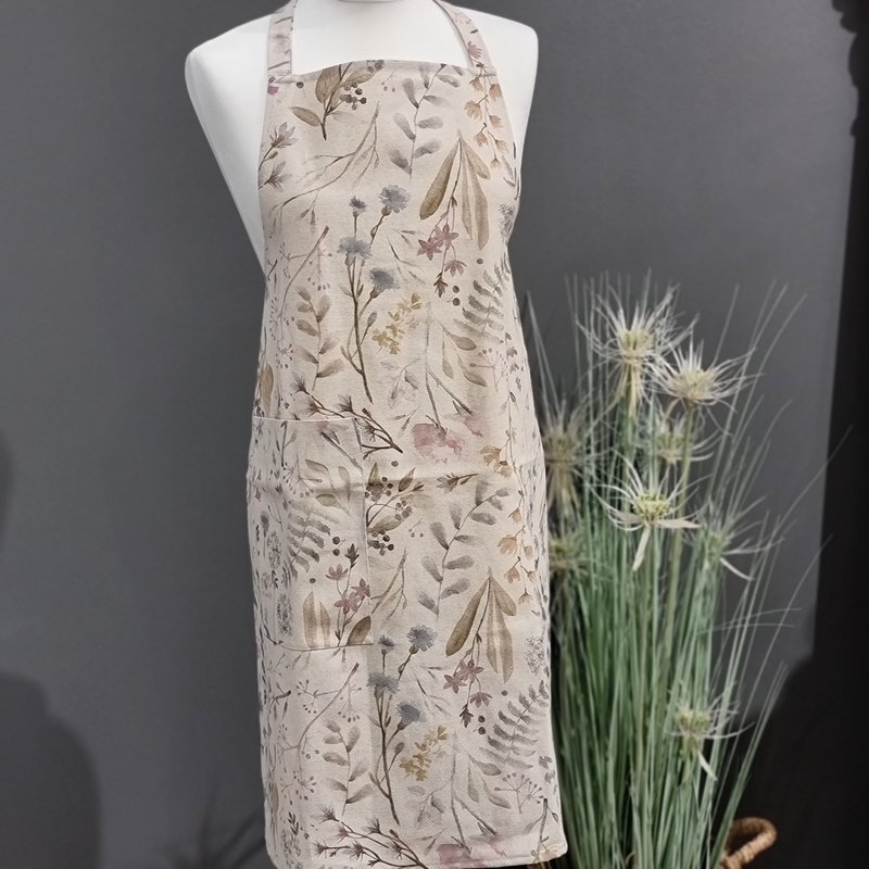 Damenschürze einfach, Baumwoll-Linen-Mischung, gedruckt | Aitana Lamnia