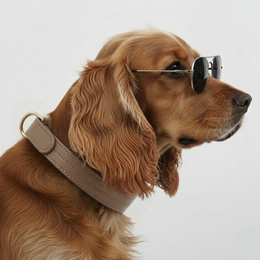 CHURCHILL-HALSKETTE. Kaffee – Hundehalsband aus veganem Leder