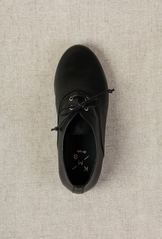 MARSA BLACK – Zacht leren ongestructureerde veterschoenen