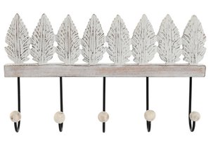 Garderobenständer mit Metallgriff, 41 x 6,5 x 16,5, weißes Blech, PP208832