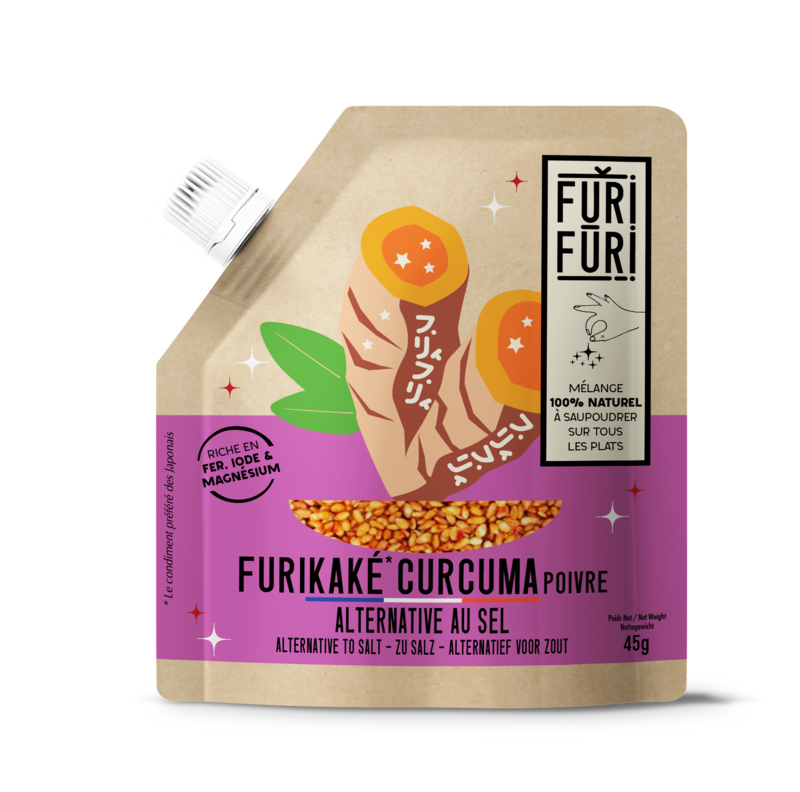 Furikake Gurkemeje og Peber - Sesam- og tangkrydderi - 45g