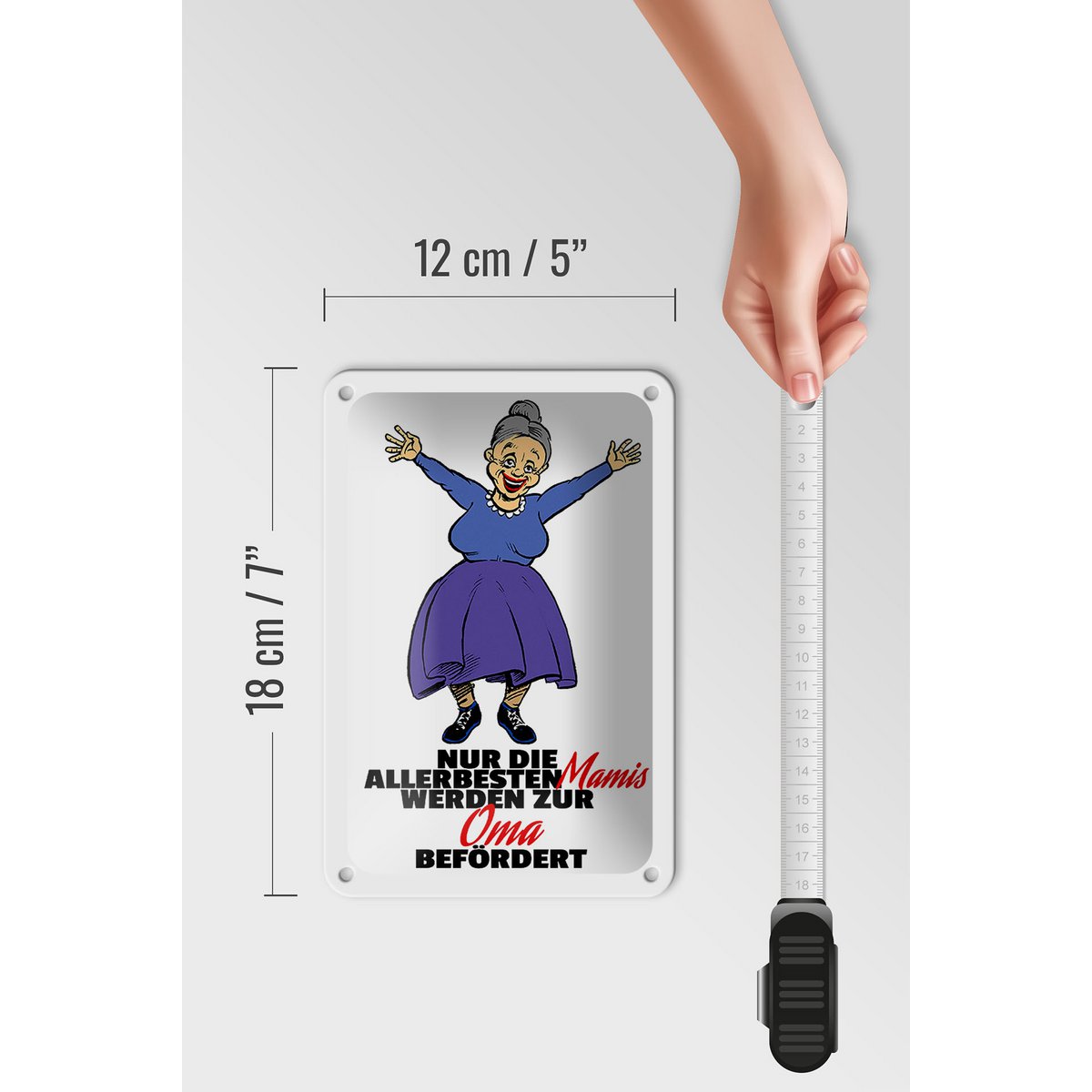 Tin sign saying 12x18cm Mommies become Grandma decoration