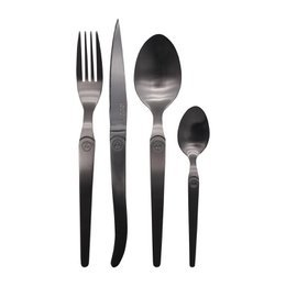 Laguiole Héritage Matte black cutlery set 16 pcs