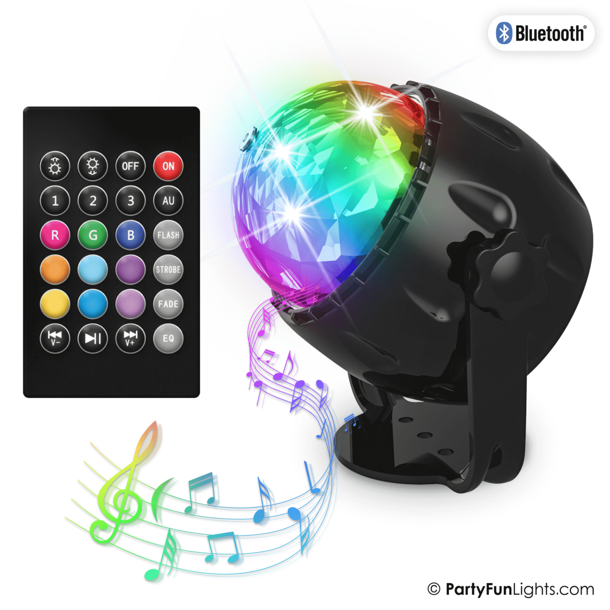 Disco lamp - Party Speaker - with remote control - LED - Bluetooth - USB