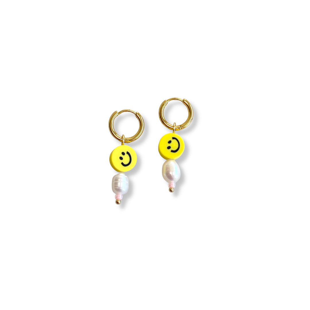 Øreringe Smiley - Guld