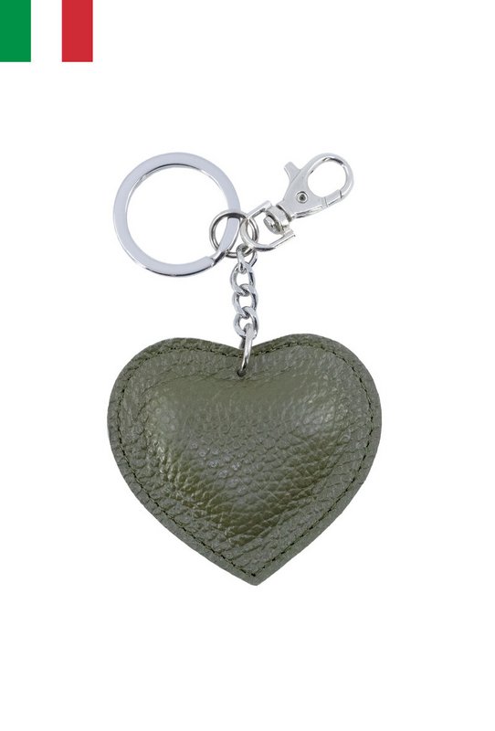 Llavero de piel de vacuno en forma de corazón Made in Italy ITPCL