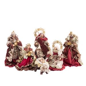 + FABR.MET.HOLY FAMILY SET/6 TT BRWN/BURG 25,5CM