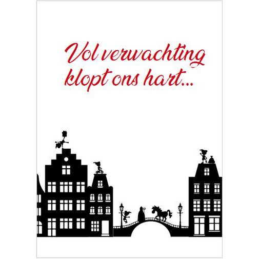 Postkaart Sinterklaas Vol verwachting klopt ons hart