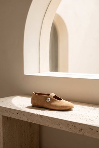 CAMILA COGNAC – Ballerina's met ronde neus
