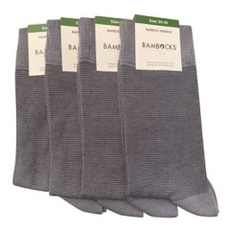 Bambocks Bamboo socks 4-pair striped gray / gray