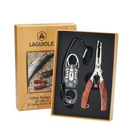 LAGUIOLE COFRET PECHEUR SET FISHING SCISSORS ROSEWOOD GRIP