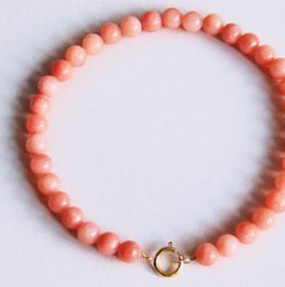 Natursten perle halskæde xl - orange