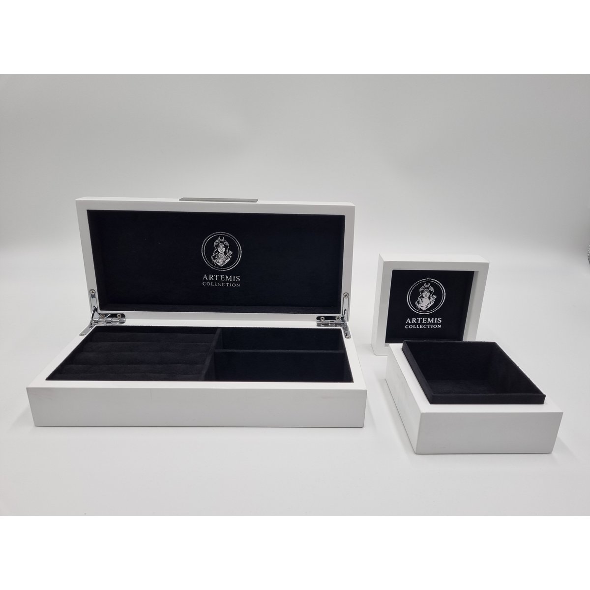 Schmuckboxen / Aufbewahrungsboxen Set "white" edel high glossy