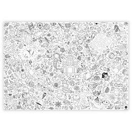Coloring tablecloth motif mermaid