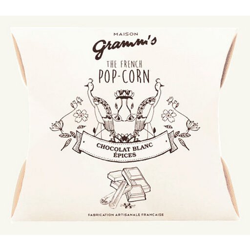Karamell-Popcorn überzogen mit weißen Schokoladengewürzen (30g)