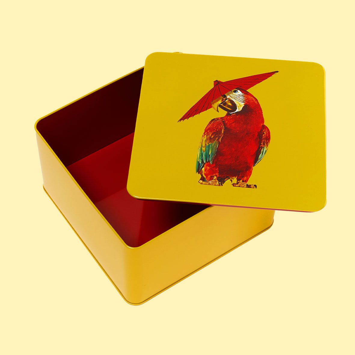 Raincoat square metal tin box